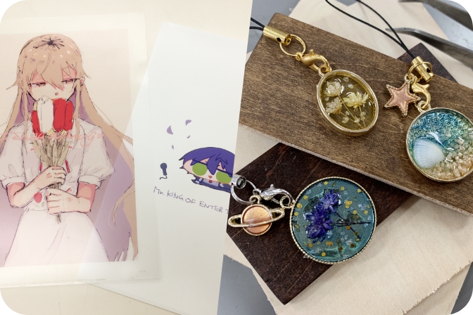 クリアファイルデザイン＆レジンアクセサリー制作体験